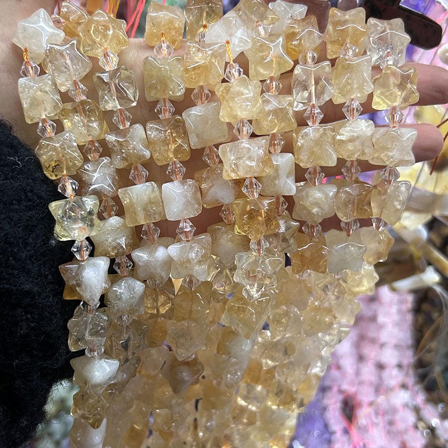 22pcs/string natural stone crystal amethyst citrine