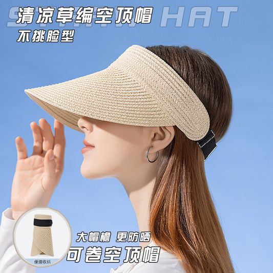 Breathable Straw Hat Women Summer UV-Protection Sun Hat