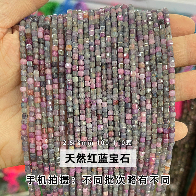 2Mm natural crystal cut sugar cube loose beads