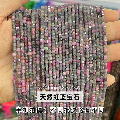 2Mm natural crystal cut sugar cube loose beads