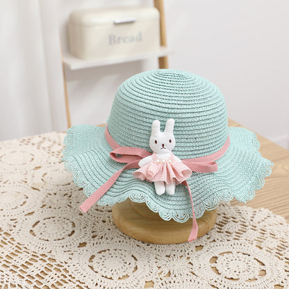 Fresh Bag Family Sun Hat Girls' Summer Beach Wave Straw Sun