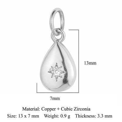 Copper zircon love pendant.