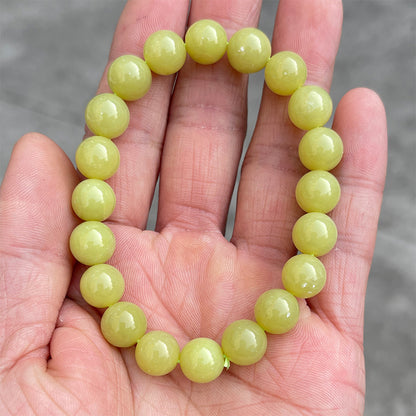 Natural cauliflower jade bracelet, lemon stone topaz single ring.