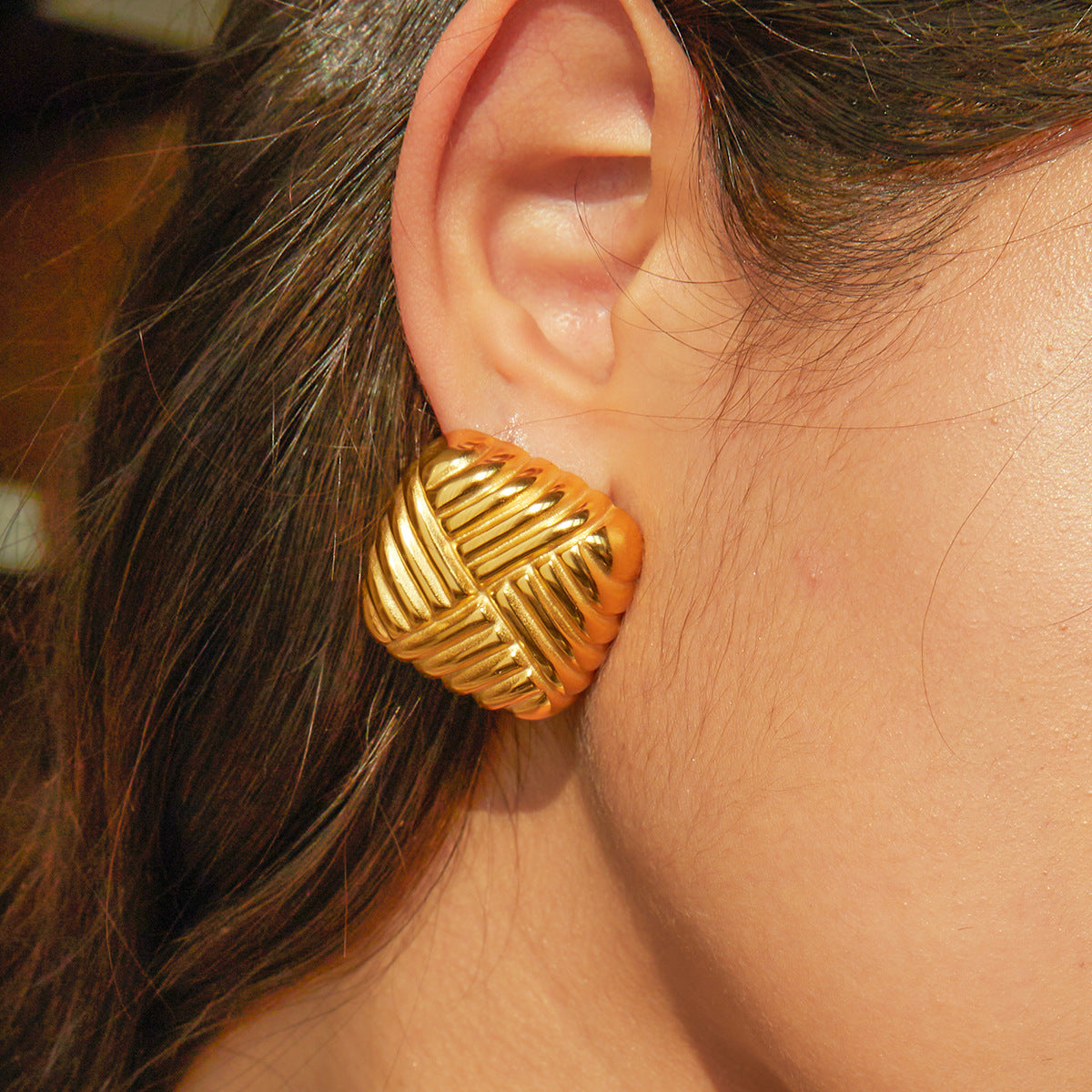 Knitted texture earrings