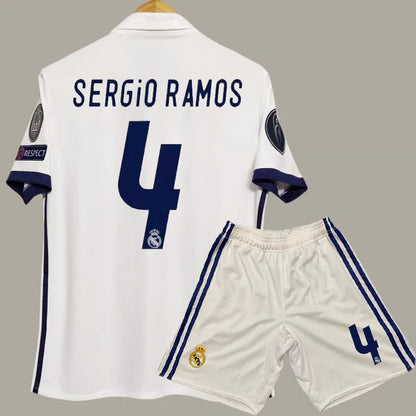 16-17 Real Madrid Home 7 Ronaldo 9 Benzema 4 Ramos Retro Jersey