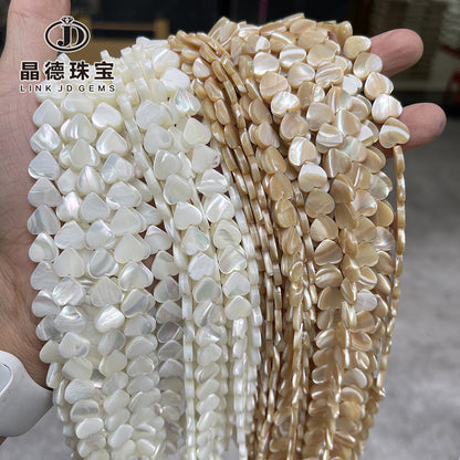 6/8/10 m natural shell beads heart-shaped loose beads