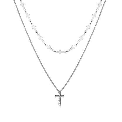 Full diamond cross pendant necklace