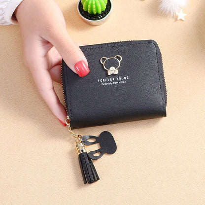 Wallet female short cute bear