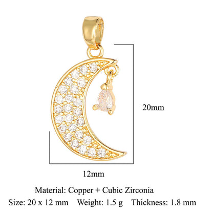 Sun Moon Star Universe Copper Zircon Pendant