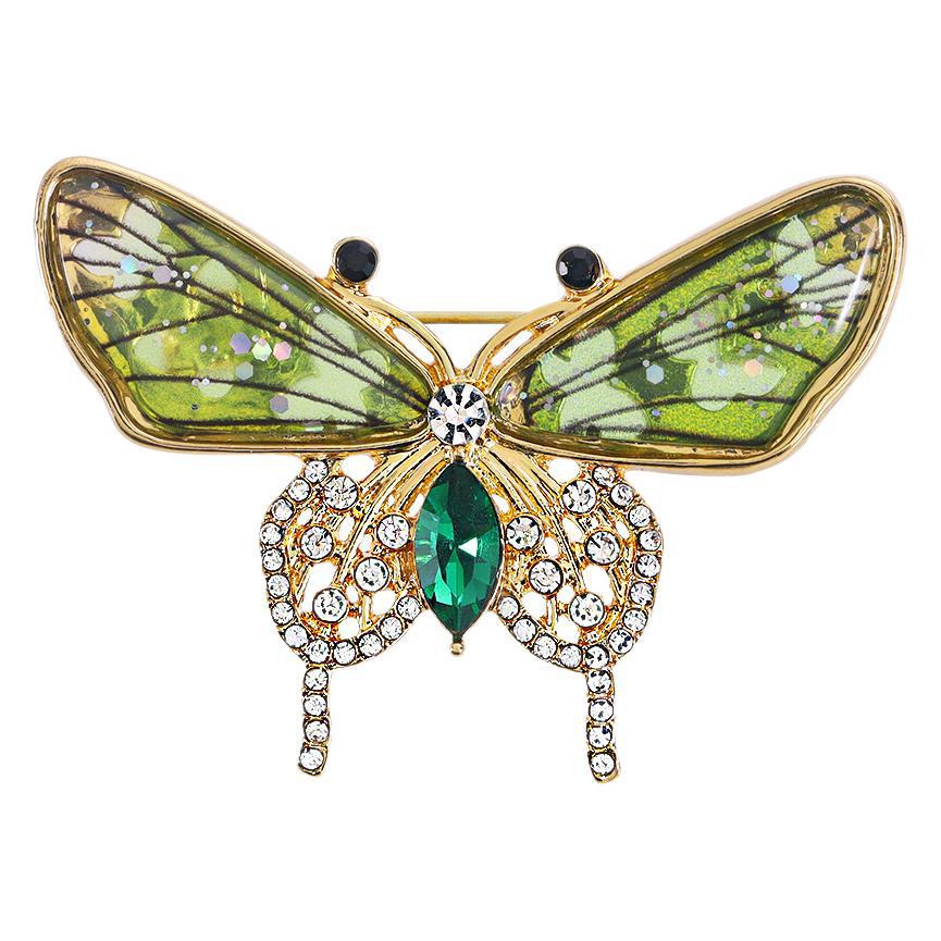 Gradual change Crystal Butterfly Brooch