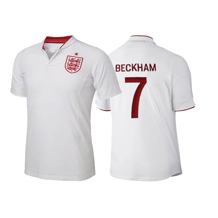 12 England Retro 7 Beckham Rooney Jersey