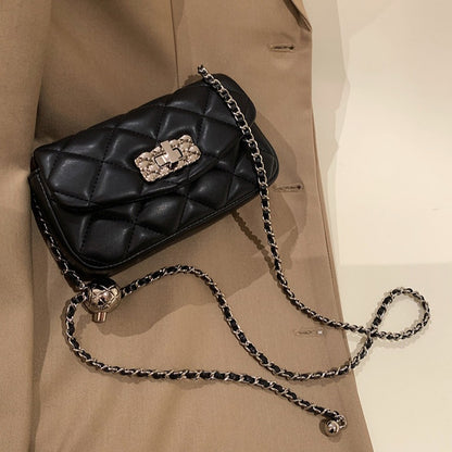 Chanel style women's bag diamond chain small square bag