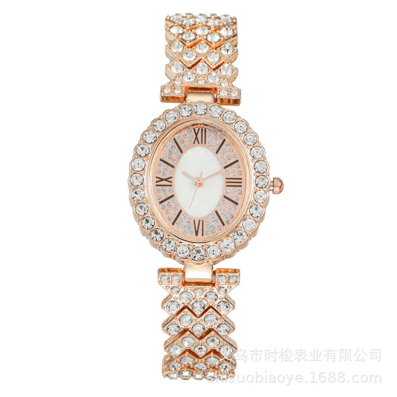 Diamond-Embedded Womens Watch Full-Diamond Bracelet