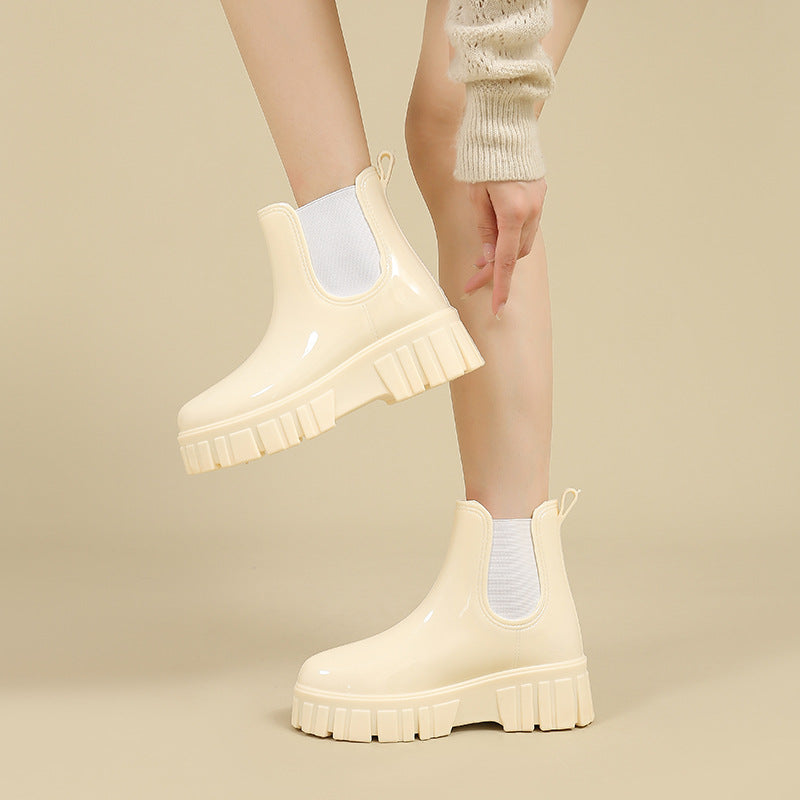 Rain shoes women's platform new candy color