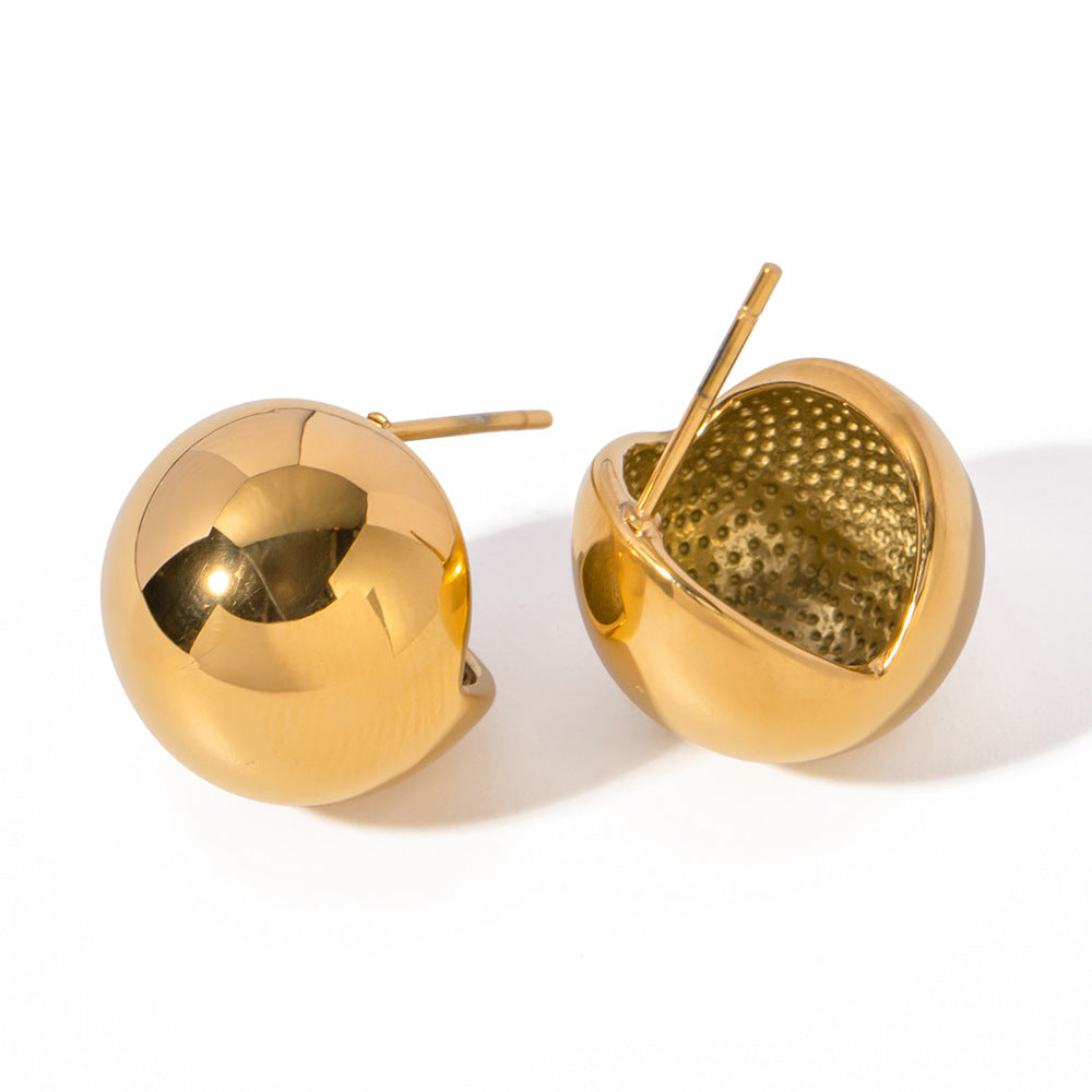 ins stainless steel ball earrings