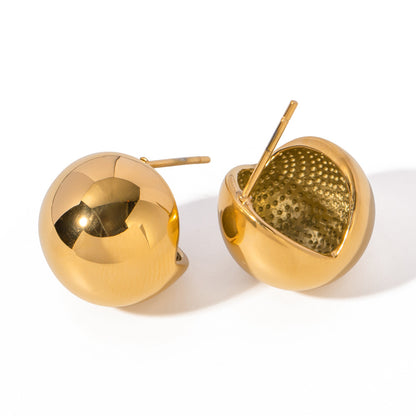 ins stainless steel ball earrings