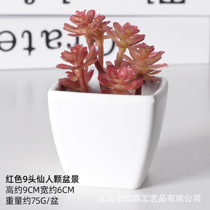 Simulation of succulent plastic bonsai artificial flowers combination