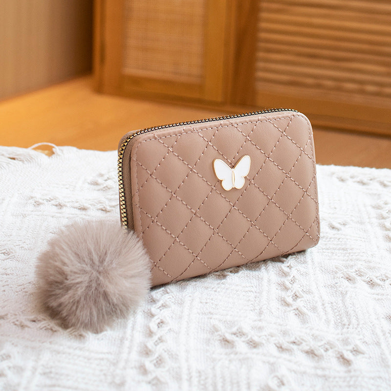 Butterfly embroidered small wallet