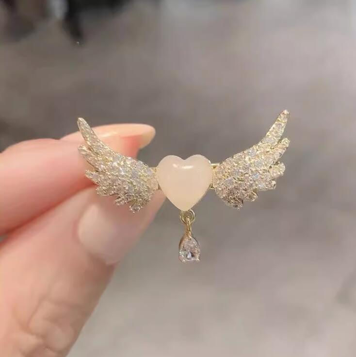 Love Angel Wings Fringed Brooch