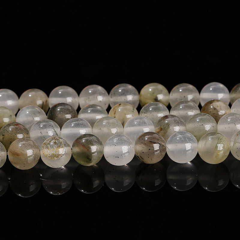 Natural stone crystal loose beads green grass wafer beads