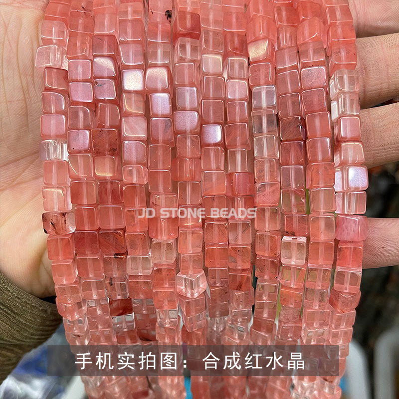 6Mm square loose bead crystal jade