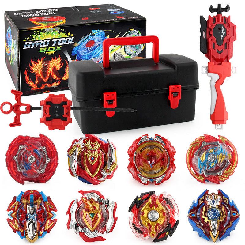 12-Piece Burst Spinning Top Attack Set with Dual Launchers, Battle Tops Toolbox Gift