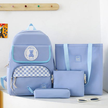 Schoolbag, four-piece backpack