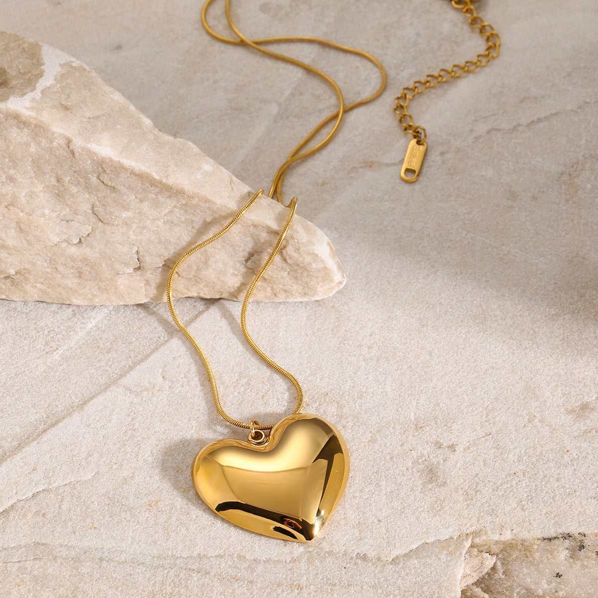 Heart Shaped Polished Pendant Necklace