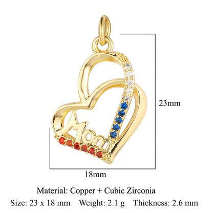 Heartbeat Eyes Mom Copper Zircon Pendant