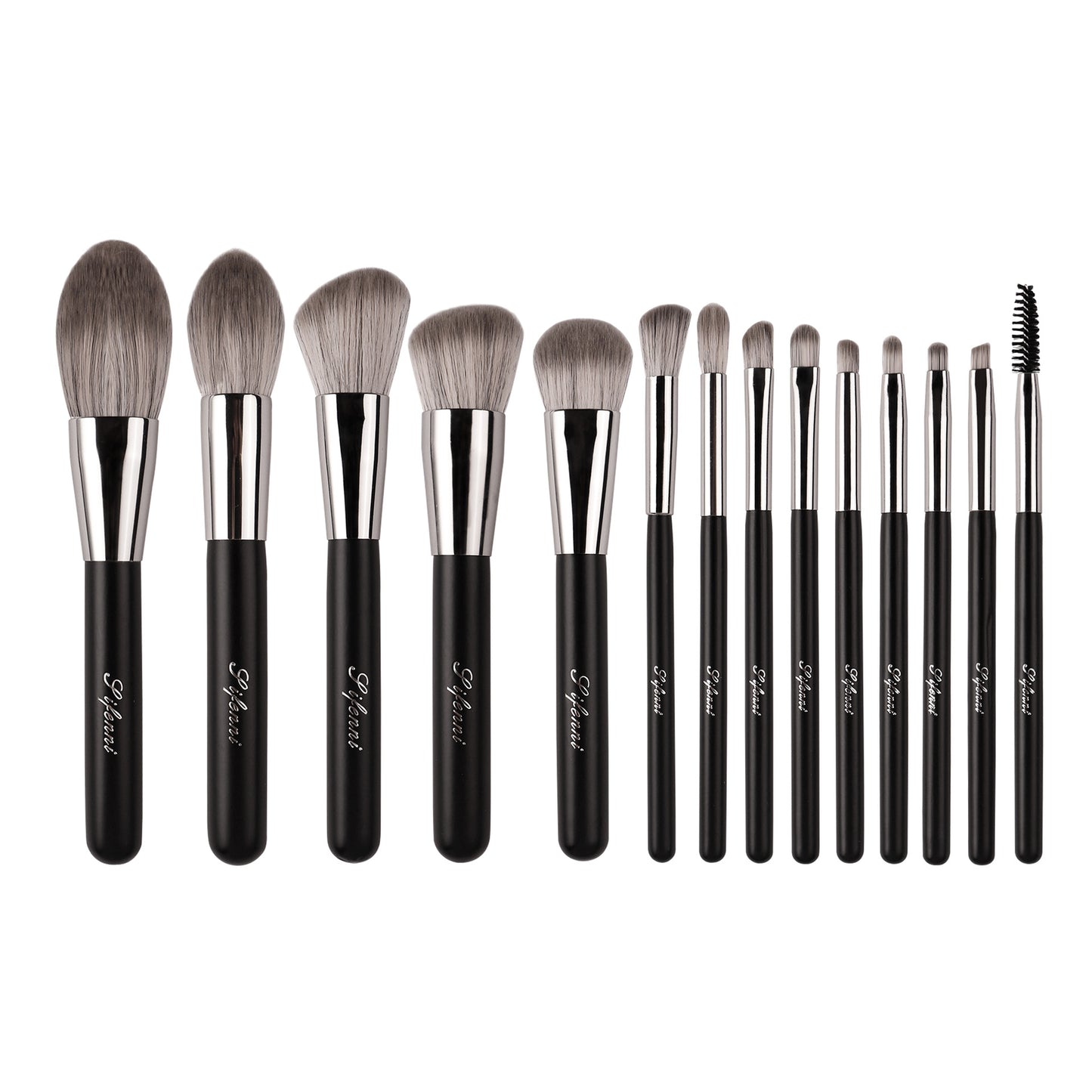 14-Piece Black Handle Makeup Brush Set