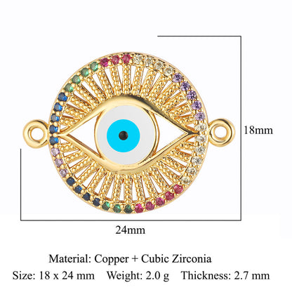 Love Cross Copper Zircon Pendant Devil's Eye