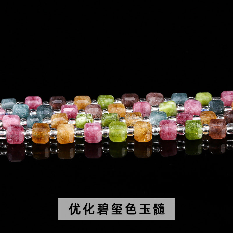 6/8Mm crystal agate jade cube loose beads