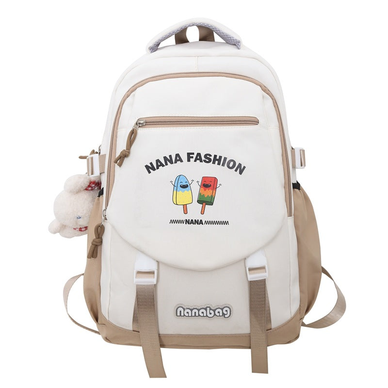 Cute contrast color fashion backpack with large capacity