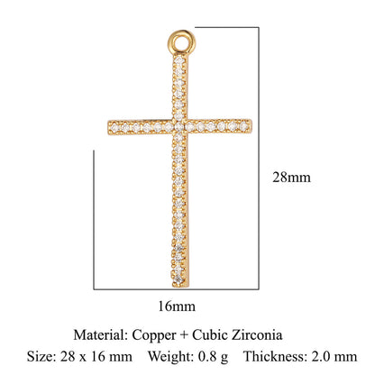 Cross butterfly copper zircon pendant.