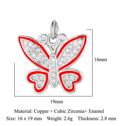 Heart-shaped copper zircon pendant bear snake scorpion