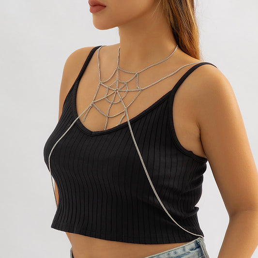 Geometric Spider Web Personality Chest Chain Body Chain