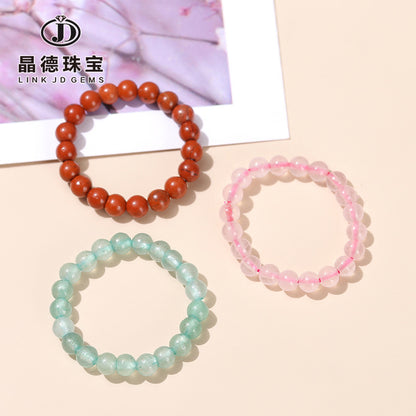 Natural powder crystal small bead ring