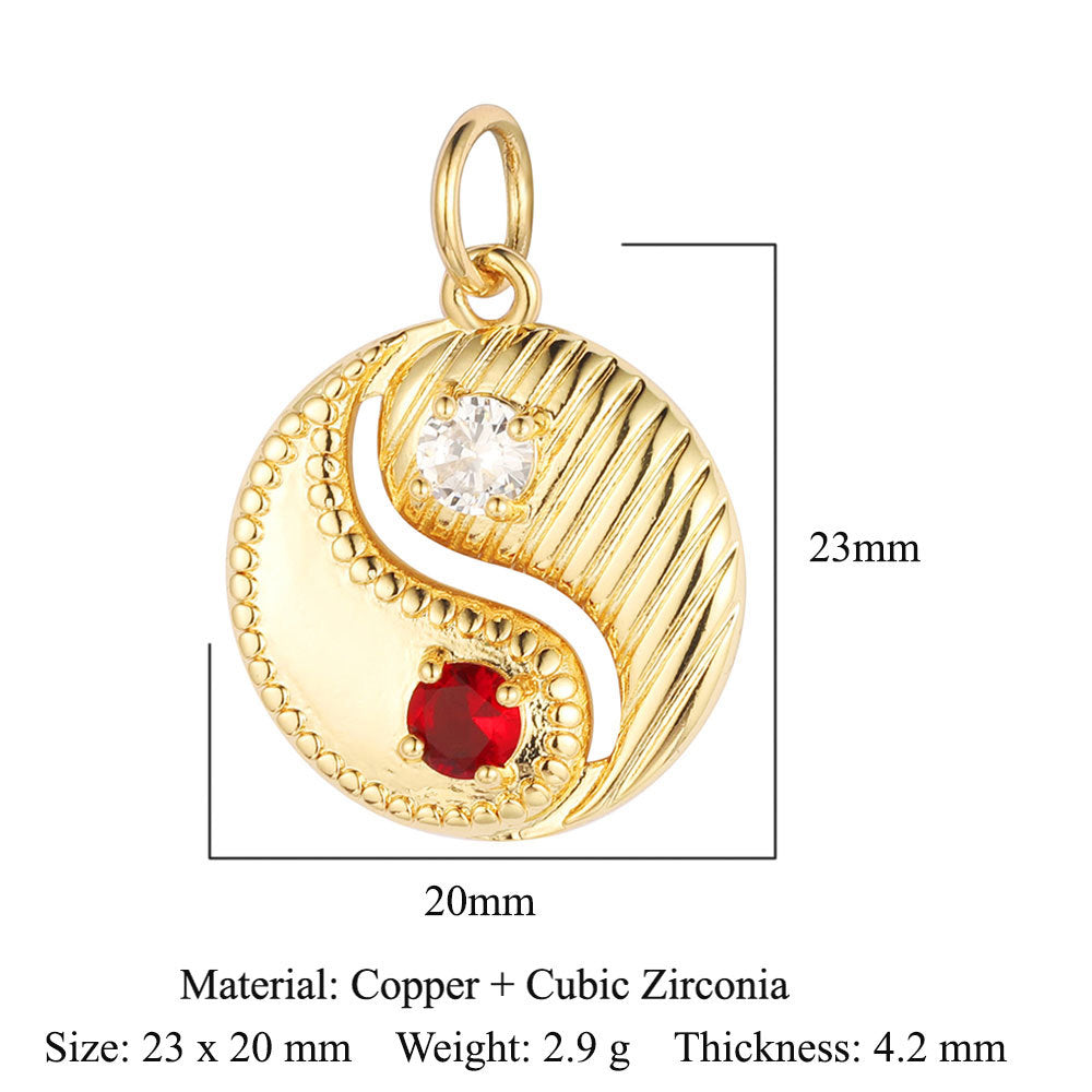 Copper zircon pendant, love shell pendant.