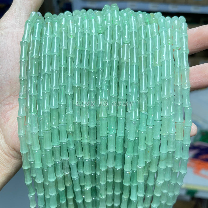 5 * 12Mm natural green Dongling jade bamboo beads loose beads