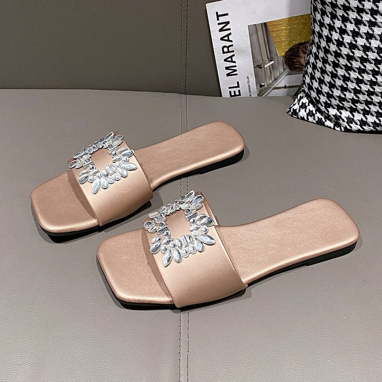 Fashion high-end rhinestone slippers