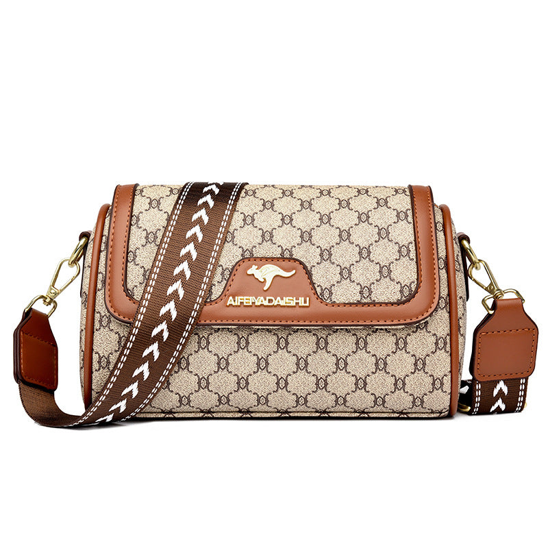 Printed shoulder crossbody small square bag