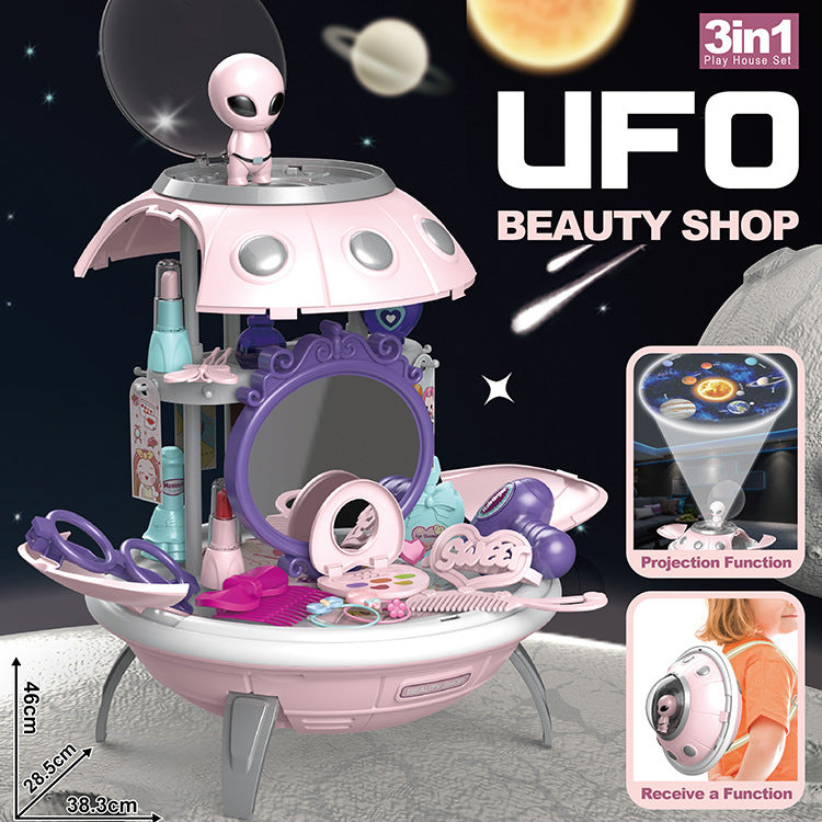 Dress-Up Burger Medical Tools UFO Planet Projection Storage Backpack Pretend Play Toy