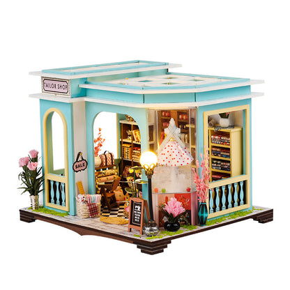 DIY Mini House Tailor Shop Model Toy