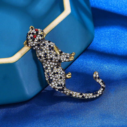 Rhinestone Cheetah Brooch