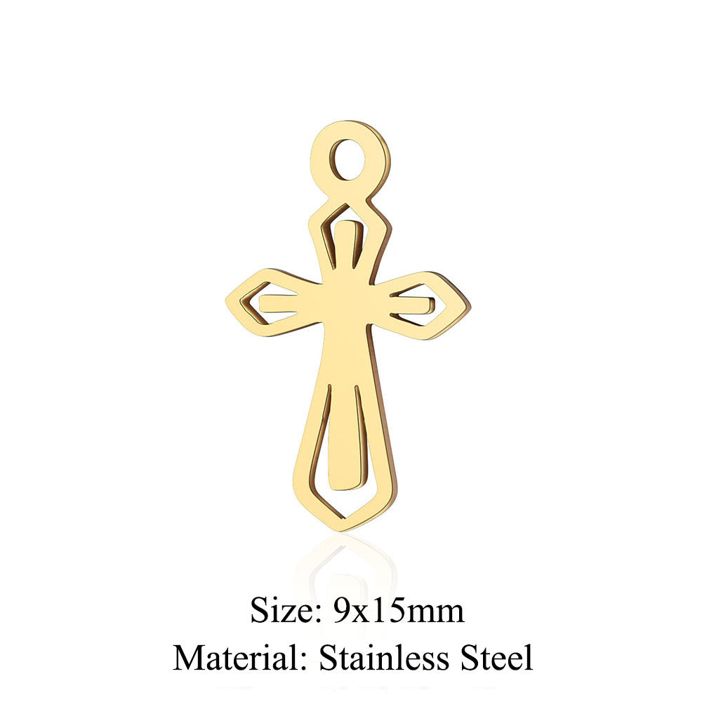 5 pcs/bag cross titanium steel pendant Virgin DIY