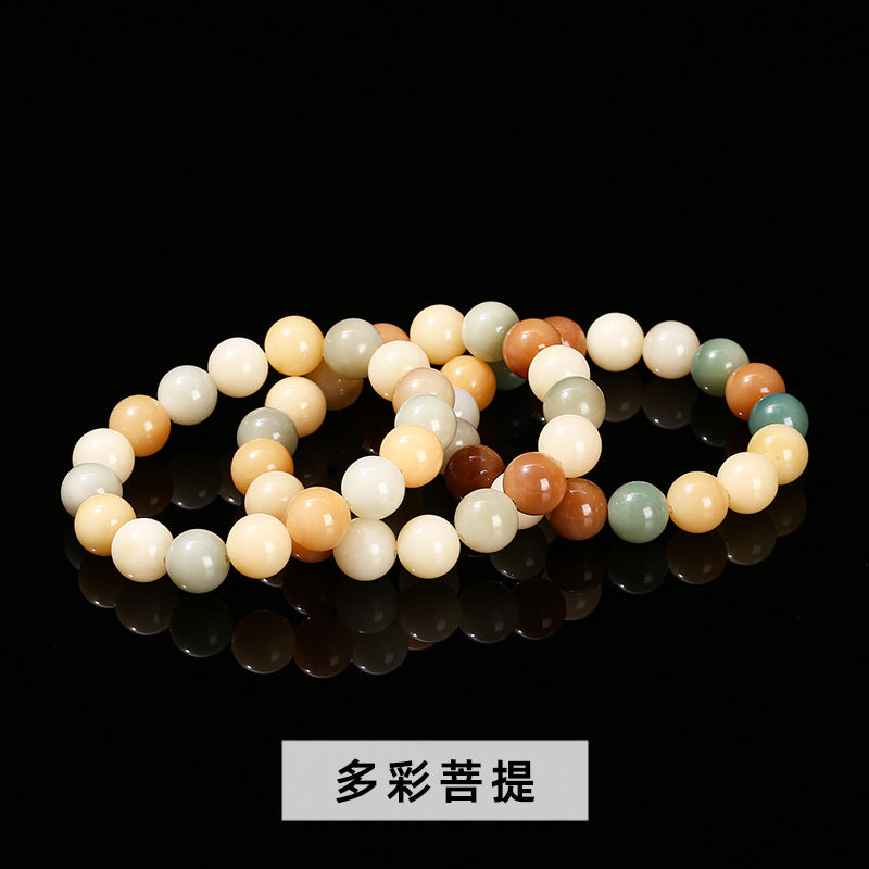 Colored Bodhi round bead bracelet.