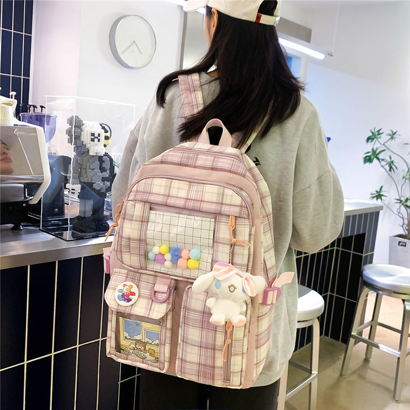 4-piece school bag ulzzang backpack