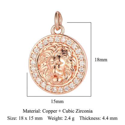 Copper zircon pendant butterfly dragonfly dolphin