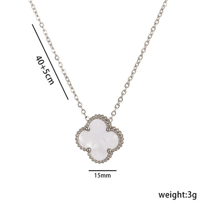 High-Quality Double-Sided Clover Necklace, Titanium Steel