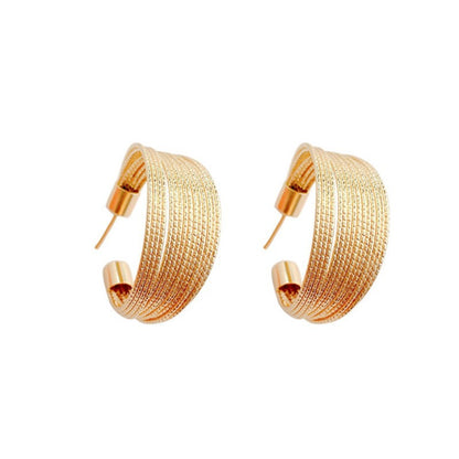 Geometric Ring Heavy Metal Wind Earrings